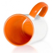 Кружка с оранжевой внутренней частью+ручка * Кружка