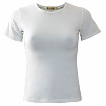 Белая футболка lady, размер 42 (S) (О-ворот) * Футболка