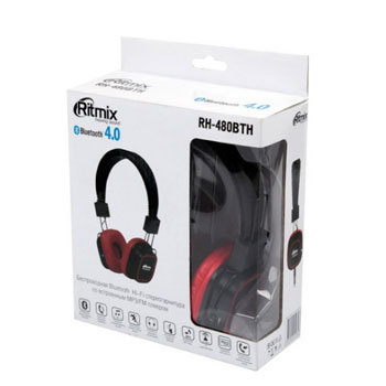 Гарнитура Bluetooth RITMIX RH-480BTH+микрофон Black * Гарнитура беспроводная