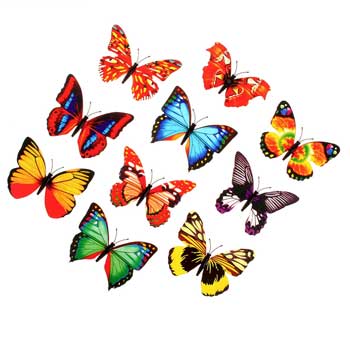 Магнит "Бабочка многоцветная" микс, плас., 8х10см, 1018409 * Магнит