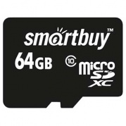MICRO SDXC (Trans Flash) 64Gb Smart Buy (class 10)+адаптер * Карта памяти