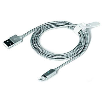 Apple 8-pin DF iMagnetCable-02 нейлон, серебро * Дата-кабель 