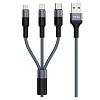 Apple 8-pin micro USB/Type-C 3 в 1 Graphite * Дата-кабель TFN