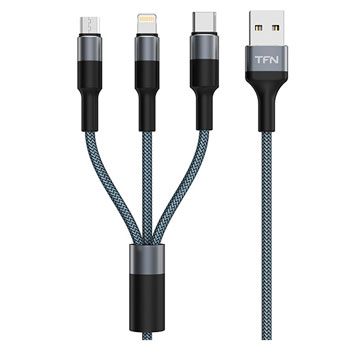 Apple 8-pin - Type-C TFN 3 в 1 Graphite * Дата-кабель 