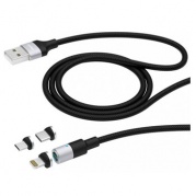 Apple 8-pin Deppa 3 в 1 магнитный, 72282 * Дата-кабель 