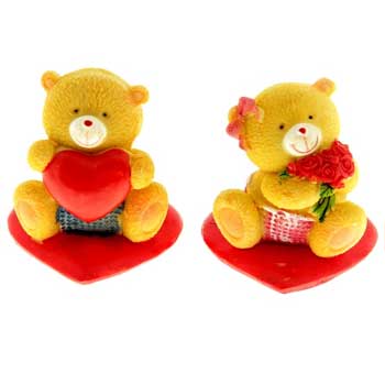 Фигурка "Медвежата милые на красном сердц",7,5х7х6 см,полист., 431148 * Фигурка
