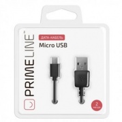 Micro USB-USB черный 2м (7208) * Дата-кабель USB Prime Line