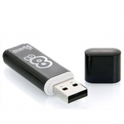 USB 8 Gb Smart Buy Glossy series Black * Карта памяти