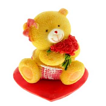Фигурка "Медвежата милые на красном сердц",7,5х7х6 см,полист., 431148 * Фигурка