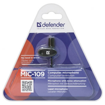 Микрофон Defender Mic-109 , клипса, черный * Микрофон Микрофон Defender Mic-109 , клипса, черный * Микрофон