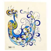 Наклейка "Синий павлин" тату 5,3×6,3см, (tmx-11) 1252319 * Наклейка