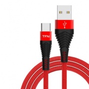 USB-Type-C 1,0м. Forza Red-Black * Дата-кабель TFN