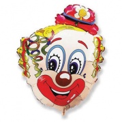 Шар воздушный фольгированный Голова клоуна Цветок