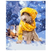 Картина по номерам 40х50 Замерзший щенок (VA-1811) * Картина по номерам
