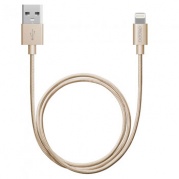 Apple 8-pin алюминий/нейлон, золото (72188) * Дата-кабель USB Deppa MFI
