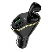 HOCO E47 Traveller wireless headset car charger черный * АЗУ