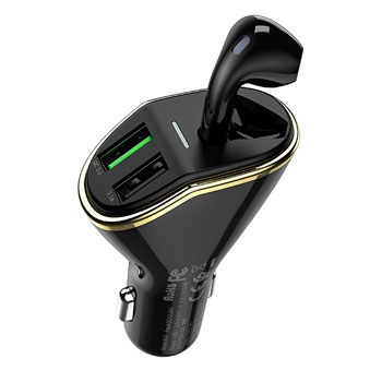 HOCO E47 Traveller wireless headset car charger черный * АЗУ