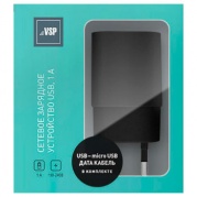 USB 1000mA + кабель micro USB (20643) черн., 1м * Комплект СЗУ BoraSCO+ кабель
