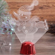 Подставка световая "Снеговик на коньках" 14,5х10,5см, 1LED, 2446499 * Подставка