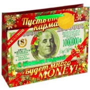 Пакет ламинат NY "Денежка", цветное тиснение, 15х12см, 819384 * Пакет