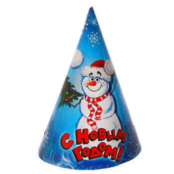 Колпак "С Новым Годом", снеговик, (набор 6 шт), 1070567 Колпак "С Новым Годом", снеговик, (набор 6 шт), 1070567