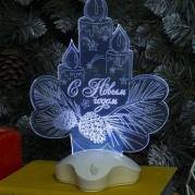 Подставка световая "Свечки" 24х17,5см, 7LED, 2446514 * Подставка
