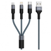 Apple 8-pin - Type-C TFN 3 в 1 Graphite * Дата-кабель 
