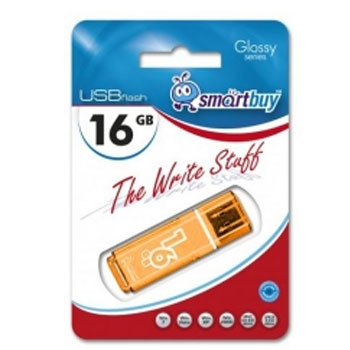 USB 16 Gb Smart Buy Glossy series Orange * Карта памяти