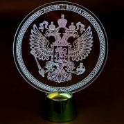 Подставка световая "Герб России" 13,5х11см, 1 LED, 2446494 * Подставка