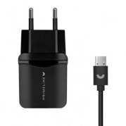 USB 2 порта 2400 mА+кабель USB-micro черное (2226) * АЗУ Prime Line