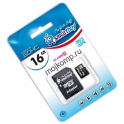 MICRO SDHC (Trans Flash) 16Gb Smart Buy (class 10)+адаптер * Карта памяти