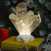 Подставка световая "Снеговик на коньках" 25х18,5см, 7LED, 2446517 * Подставка